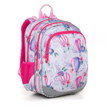 Двухкамерный школьный рюкзак для девочек белый class=