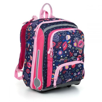 Однокамерный школьный рюкзак для девочек розовый class=