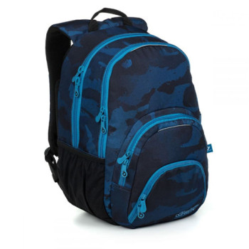 Двухкамерный молодежный рюкзак для учебы отдыха и спорта синий class=