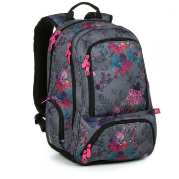 Молодежный рюкзак женский для школьниц серый class=