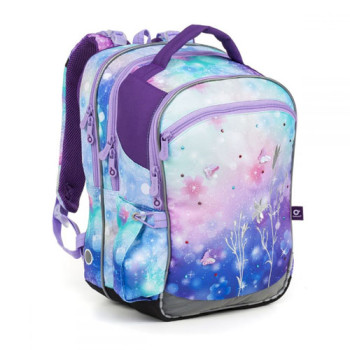 Трехкамерный школьный рюкзак для девочек с мотивом бабочек class=