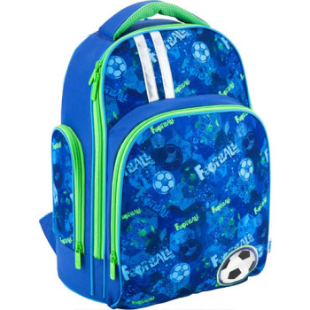 Синий школьный рюкзак для мальчика Kite Football class=