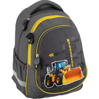 Серый школьный рюкзак для мальчика Kite Under construction  class=