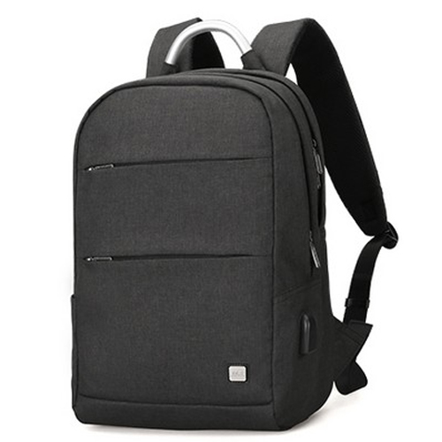 Черный рюкзак с USB Oxford Double-layer