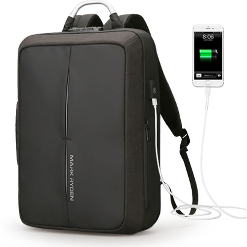 Мужская сумка-рюкзак Mark Ryden Case Black с USB входом