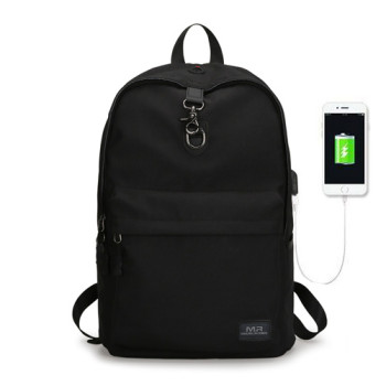 Молодежный рюкзак с USB входом черный class=