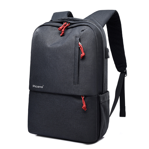 Стильный городской рюкзак черного цвета с выходом USB