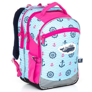 Ортопедический рюкзак для школьницы с оригинальным морским рисунком class=