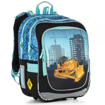 Школьный двухкамерный рюкзак с принтом экскаватора class=