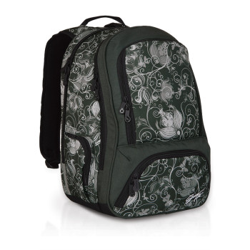 Женский молодежный рюкзак практичного серо-зелёного цвета class=