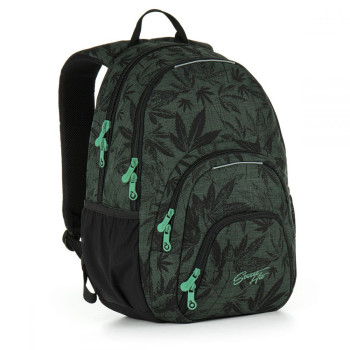 Молодежный рюкзак для парней с съемным алюминиевым каркасом зеленый class=