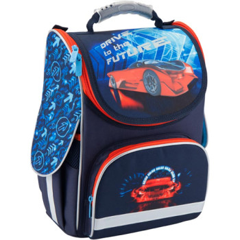 Синий каркасный рюкзак для мальчика Kite Super car class=