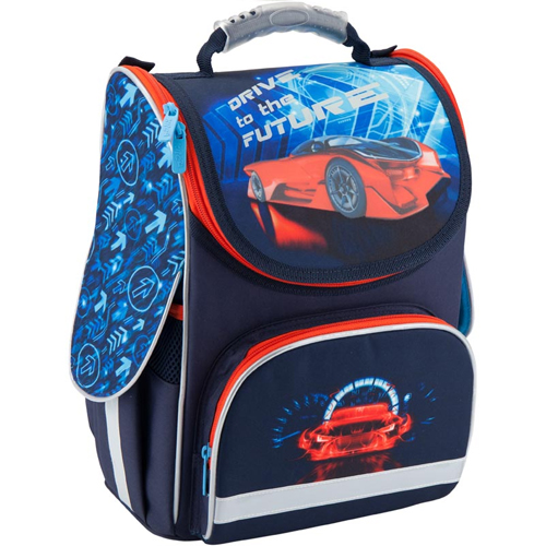 Синий каркасный рюкзак для мальчика Kite Super car