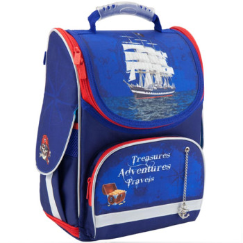 Синий каркасный рюкзак трансформер для мальчика Kite Sea adventure class=
