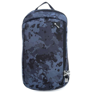 Однолямочная сумка через плечо с ситемой антивор Vibe 325 синий камуфл class=
