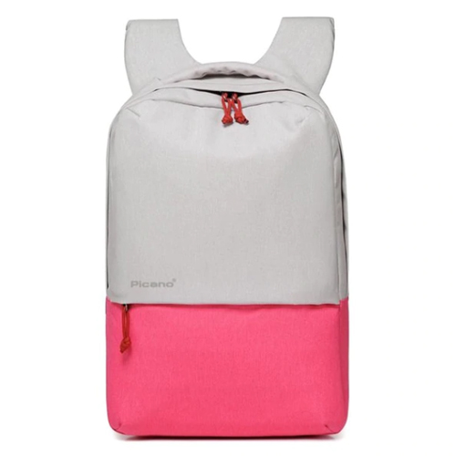 Стильный рюкзак с выходом USB белый с розовым