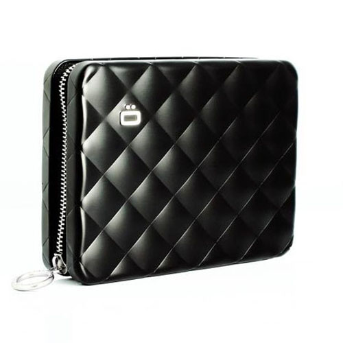 Бумажник на молнии с RFID защитой Quilted zipper черный